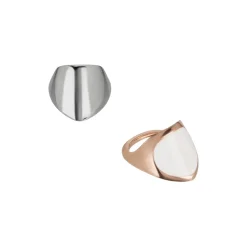 Breil AMAZZONE-DOPPIO ANELLO IN ACCIAI E CON TRATTAMENTO IP ORO ROSA E SMALTO BIANCO. Best