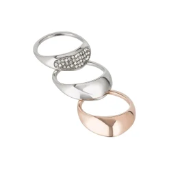 Breil AMAZZONE-TRE ANELLI IN ACCIAIO, CON CRISTALLI E CON TRATTAMENTO IP ORO ROSA. Discount