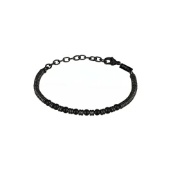 Breil B FENCE-ARMBAND MIT SCHWARZEN SHUNGITPERLEN UND IP GUN SCHEIBE Discount