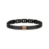 Breil BLACK DIAMOND-SCHWARZES UND ROSAFARBENES STAHLARMBAND MIT NATÜRLICHEM DIAMANTEN New