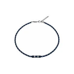 Breil BOLT-HALSKETTE MIT BLAUER KORDEL, WEIßEN DETAILS, SS-ELEMENT New
