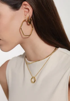 Breil HEXAGONIA-OHRRINGE AUS GOLDFARBIGEM STAHL Fashion