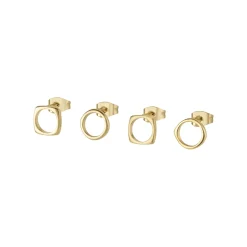 Breil NEW TETRA-4ER SET BILUX IP GOLDSTAHL-OHRRINGE New