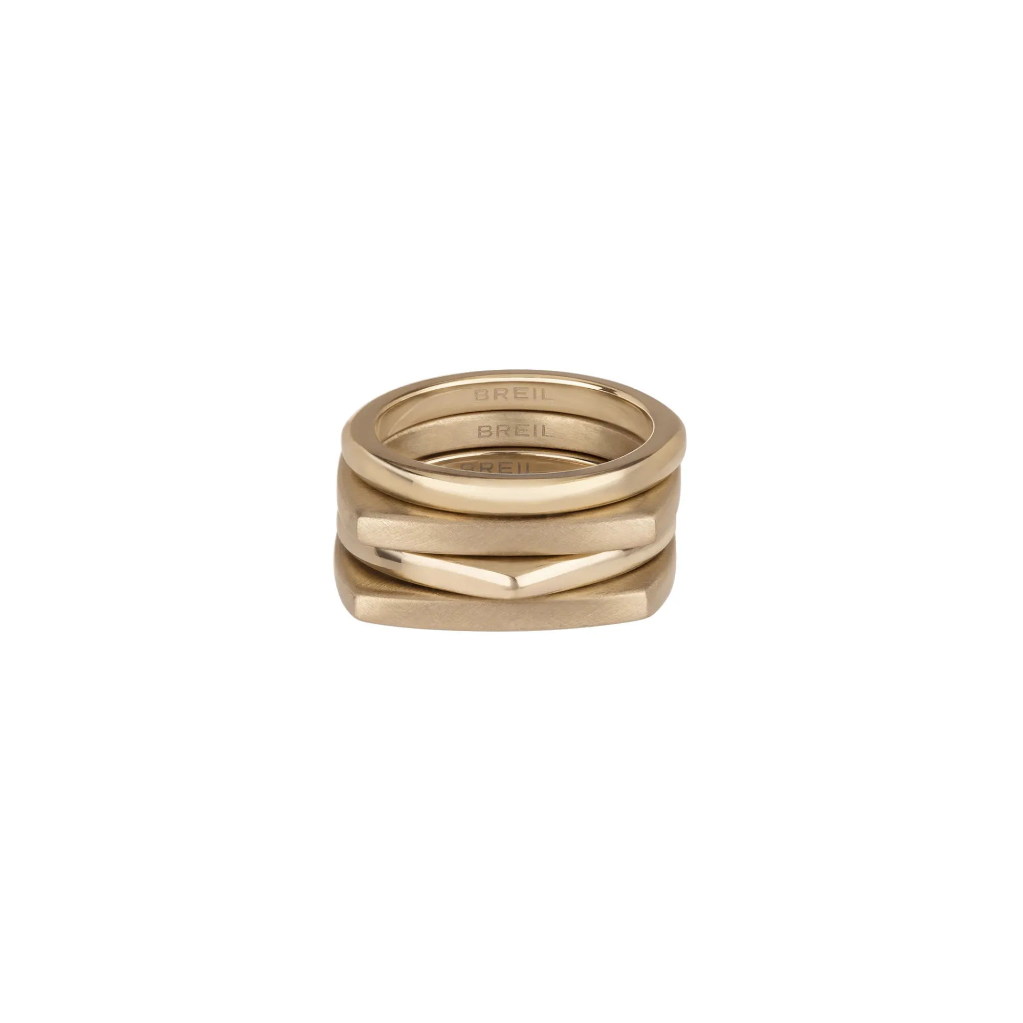 Breil NEW TETRA-4ER-SET IP GOLDFARBENE STAHLRINGE Outlet