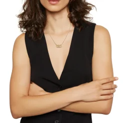 Breil NEW TETRA-IP GOLD STAHL HALSKETTE MIT MIKROKETTE UND ANHÄNGER New