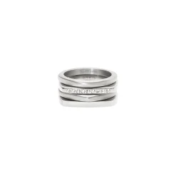 Breil NEW TETRA-SATZ VON 4 RINGEN AUS STAHL UND KRISTALLEN Fashion