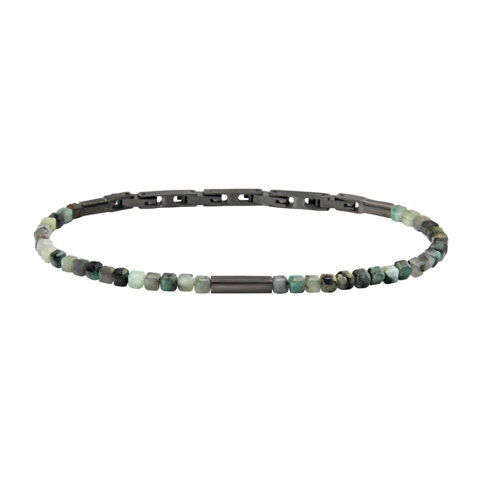 Breil PRIAM-ARMBAND AUS PISTOLENFARBENEM STAHL UND SMARAGDWURZEL Discount
