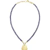 Breil PRIVATE CODE-AMETHYST KETTE MIT IP GOLD STAHL ANHÄNGER Fashion