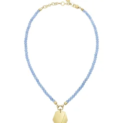 Breil PRIVATE CODE-HALSKETTE AUS BLAUER JADE MIT ANHÄNGER AUS IP-GOLDSTAHL Best