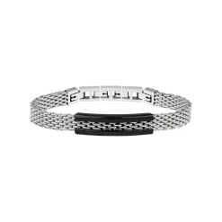 Breil SNAP-ARMBAND AUS SS-MESH MIT IP-SCHWARZEM ELEMENT Discount